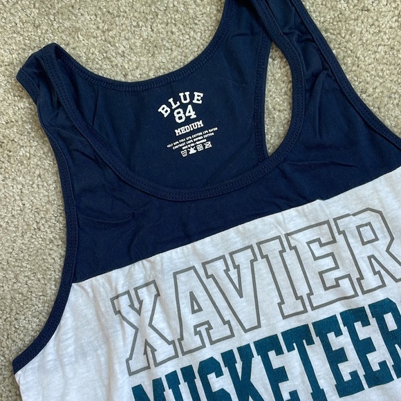 Blue 84 Navy and Gray Xavier Musketeers Tank Top - Picture 3 of 3